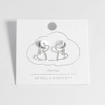 Double Heart Hoop Earrings | Silver Plated