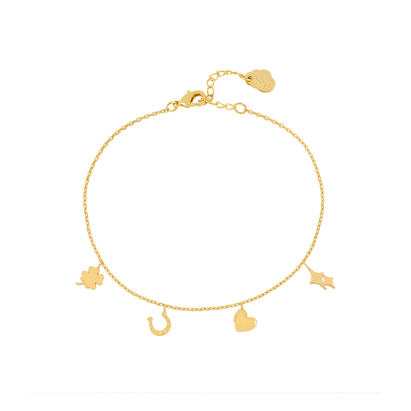 Love & Luck Charm Bracelet | Gold Plated