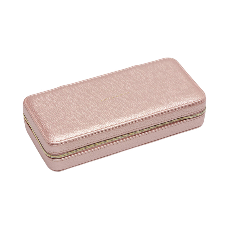 Metallic Long Slim Jewellery Box | Blush