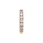 Pave Set Hoop Earrings with White CZ | Gold Plated