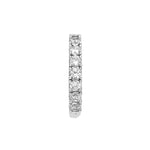 Pave Set Hoop Earrings with White CZ | Silver Plated