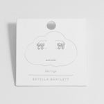 Pearl Bow Stud Earrings | Silver Plated