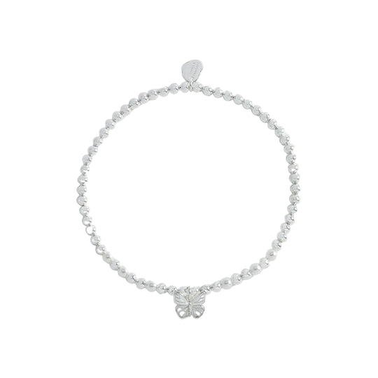 Pearl Butterfly Sienna Charm Bracelet | Silver Plated