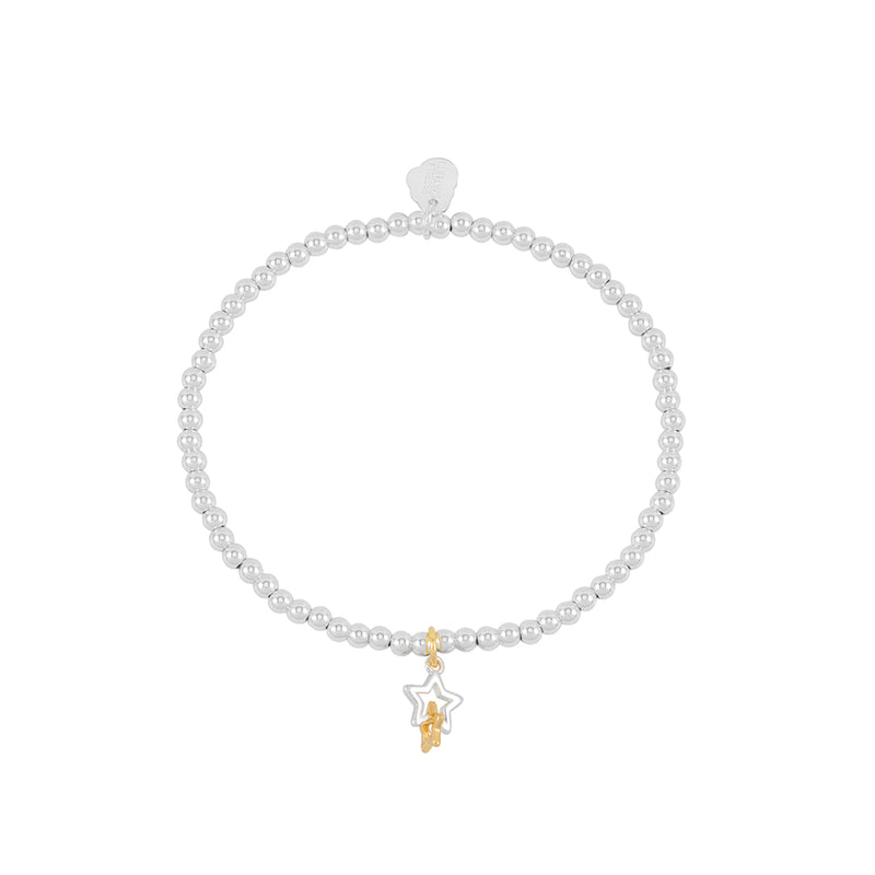 Sienna Interlinked Star Charm Birthday Bracelet | Gold & Silver Plated