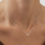 Double Linked Flower Necklace | Silver Plated