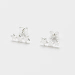 Triple Star Crawler Stud Earrings | Silver Plated