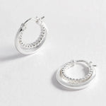 Twisted Double Hoop Earrings | Silver Plated