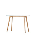 Blair Glass Console Table | Natural Oak