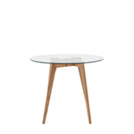 Blair Round Glass Dining Table | Natural Oak