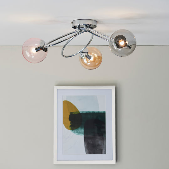 Ellipse Tinted Mirror Ceiling Light | Chrome