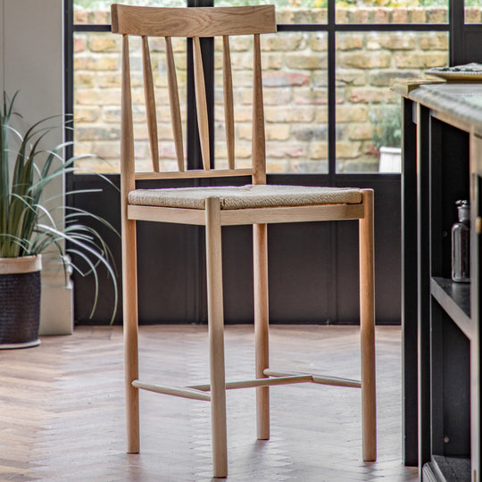 Eton Farmhouse Bar Stools | Natural | Set of 2