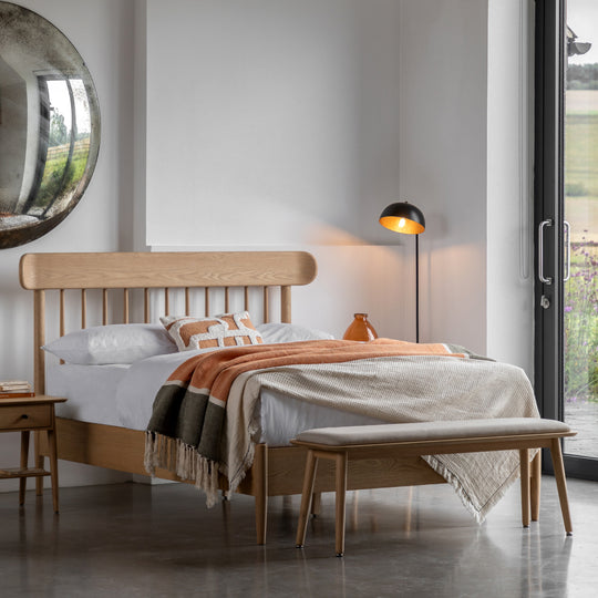 Hatfield Spindle Bed Frame | Natural Oak