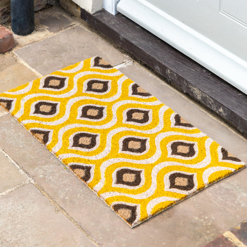 Ikat Drop Doormat | Ochre/Natural | 70cm