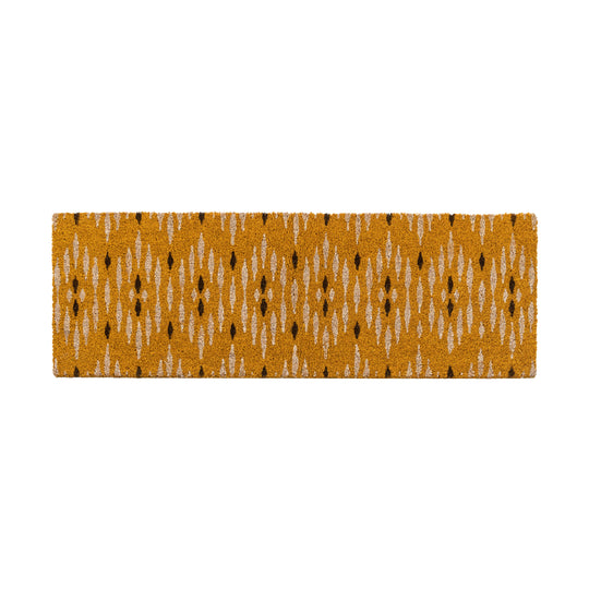 Ikat Diamond Double Doormat | Cream/Ochre | 120cm