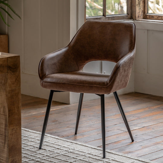 Ivorra Arch Dining Chairs | Brown | Set of 2