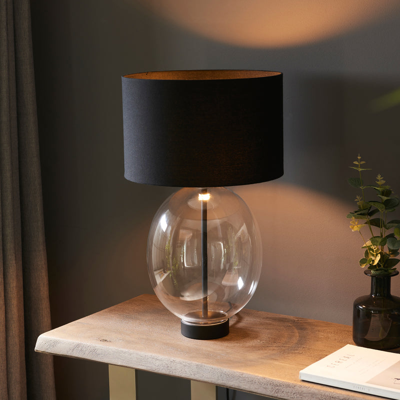 Kelda Oval Table Lamp | Black