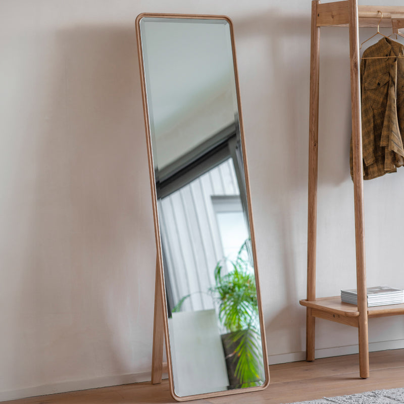 Kingham Oak Cheval Mirror | Natural