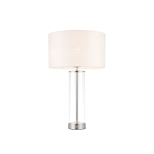 Lessina Glass Table Lamp | Bright Nickel/Vintage White | Large