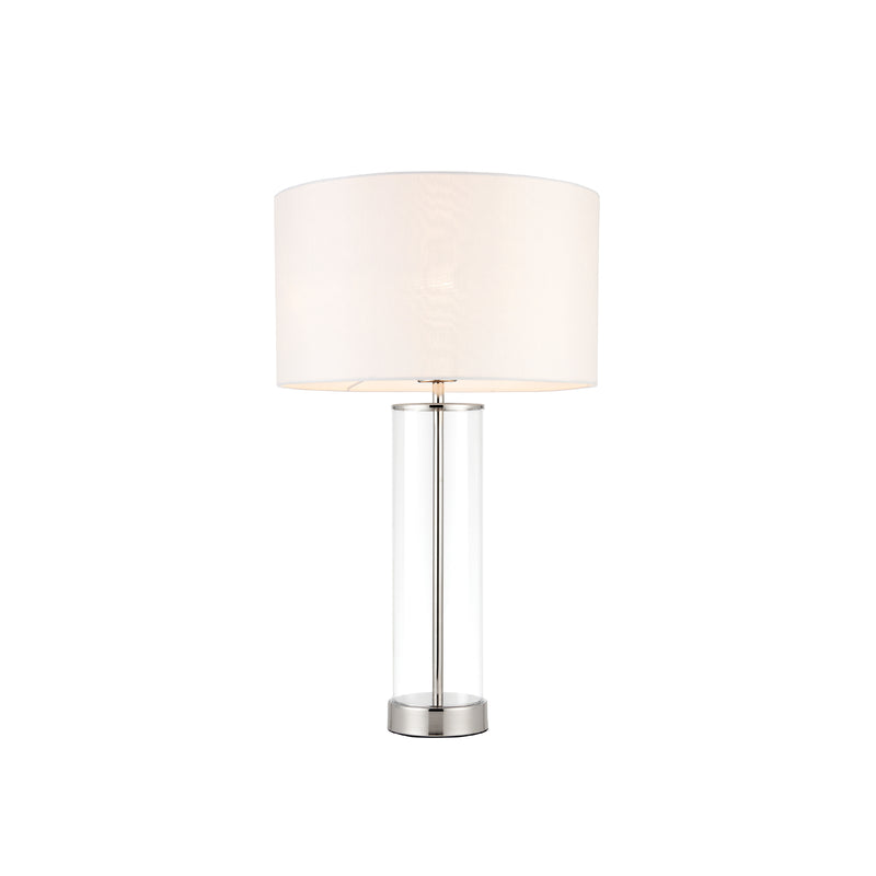 Lessina Glass Table Lamp | Bright Nickel/Vintage White | Large