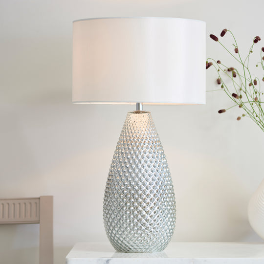 Livia Table Lamp | Vintage White/Silver Mercury