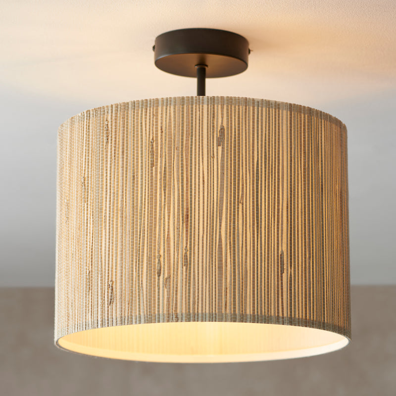 Longshore Seagrass Ceiling Light | Black/Natural