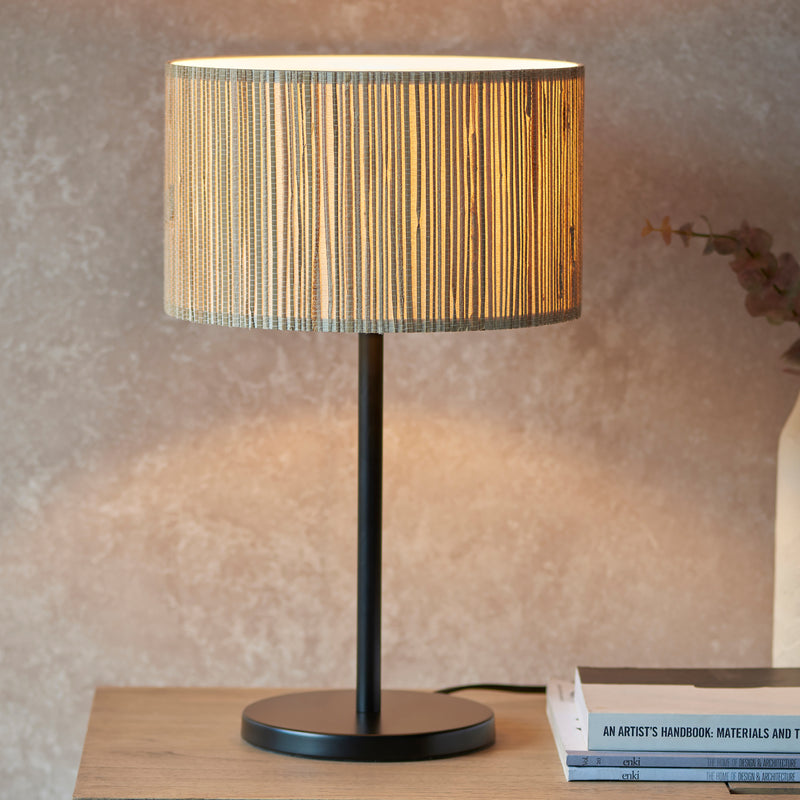 Longshore Seagrass Table Lamp | Black/Natural