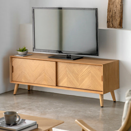 Milano Chevron Media Unit | Oak