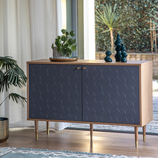 Newbury Bauhaus 2 Door Cabinet | Grey/Oak