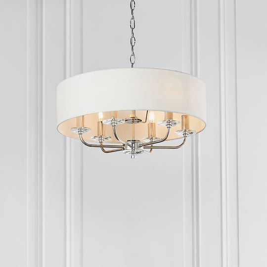 Nixon Pendant Light | Bright Nickel/Vintage White | Large