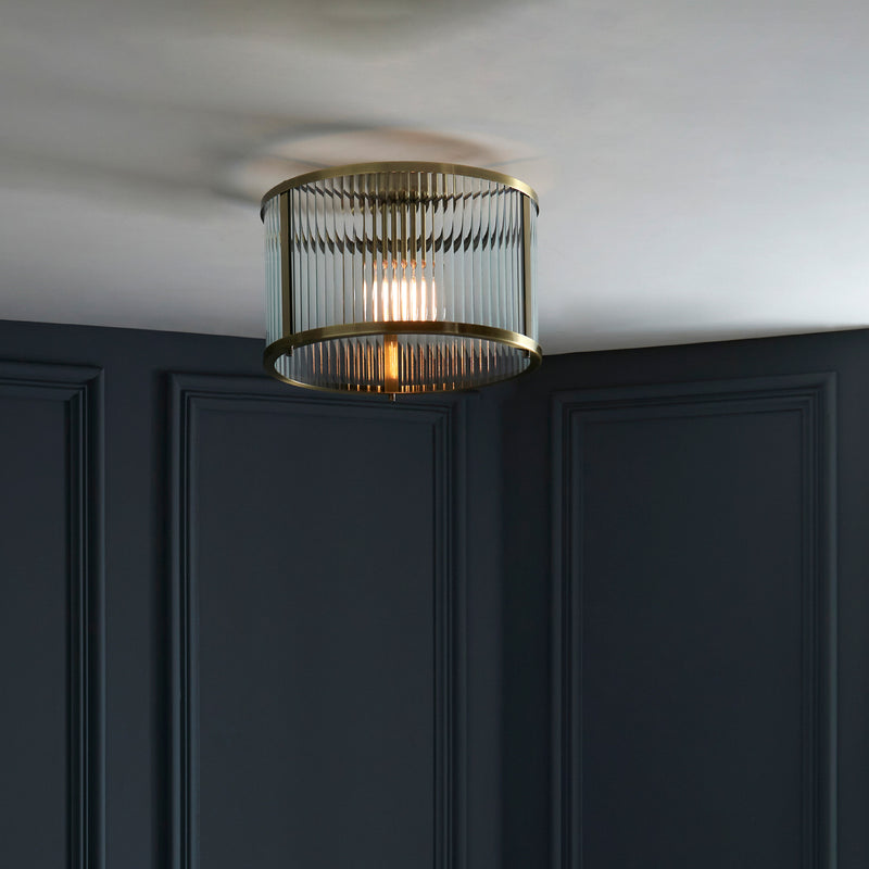 Ridgeton 1 Bulb Ceiling Light | Antique Brass