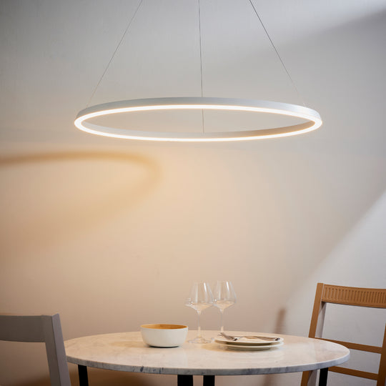 Staten Circle Pendant Light | Matt White