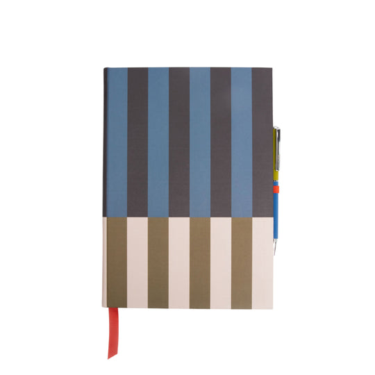 Men's Casebound Notebook & Pen Set | Block Stripe