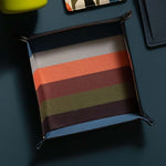 Men's Vegan Leather Catch All Tray | Multi Stripe