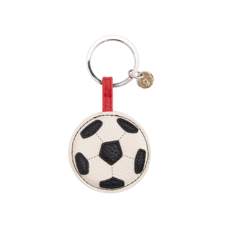 Padded Vegan Leather Football Keyring