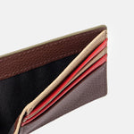 Vegan Leather Billfold Wallet | Khaki/Navy Stripe