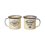 Mini Enamel 'The Adventure Begins' Espresso Mugs | Set of 2