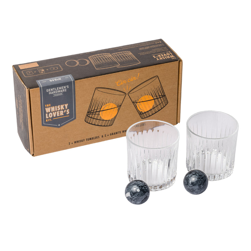 Whisky Tumbler Glasses & Granite Ice Stones Set | 170ml