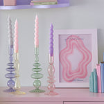 Spiral Dinner Candles | Pastel | Set of 3