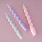 Spiral Dinner Candles | Pastel | Set of 3