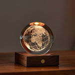 Amber Crystal Ball Light | 3D World Globe