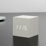 LED Cube Click Clock | White