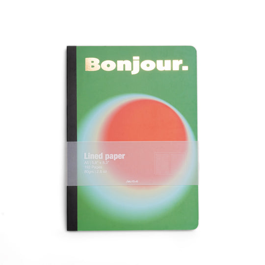 A5 'Bonjour' Notebook | Green