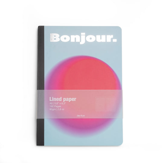 A5 'Bonjour' Notebook | Light Blue