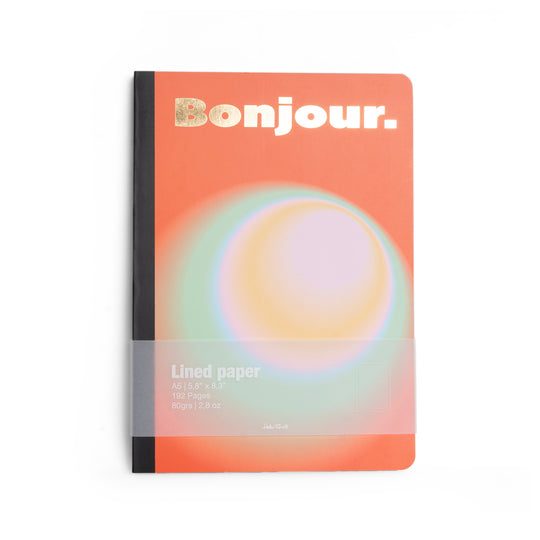 A5 'Bonjour' Notebook | Orange