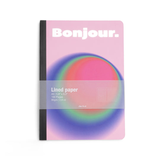 A5 'Bonjour' Notebook | Pink