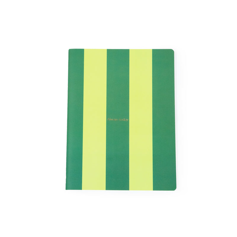 Always Today A5 Notebook | Green & Yellow Stripes