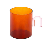 Arch Handled Glass Mug | Amber & Pink