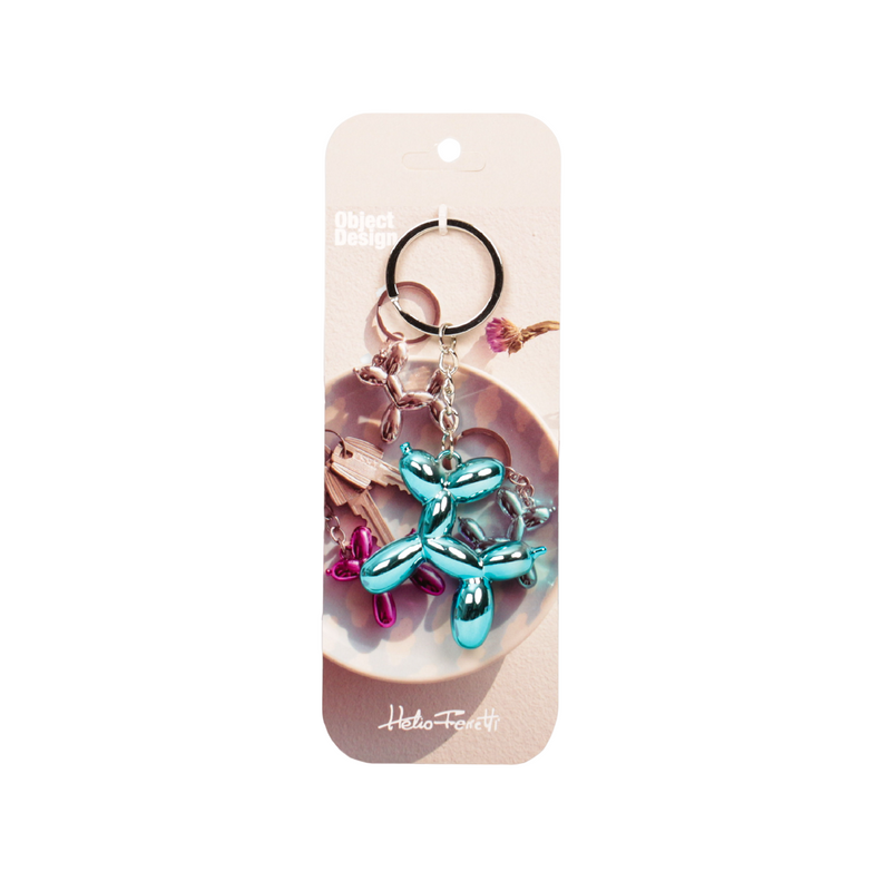 Balloon Dog Keyring | Metallic Blue