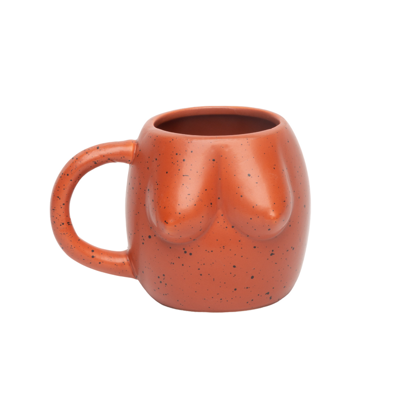 Body Shapes Boobs Round Mug | Terracotta