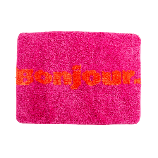 Bonjour' Bath Mat | Pink